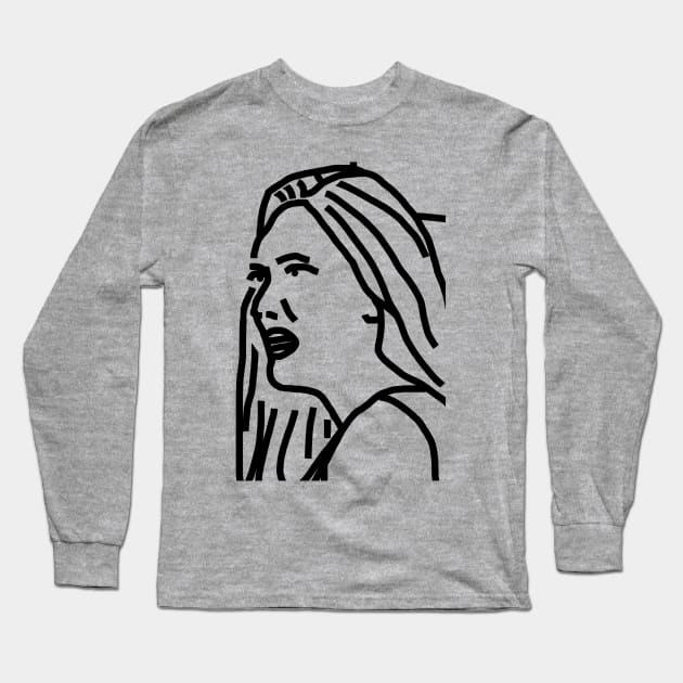 Distracted Boyfriend Meme the Girlfriend Outline Long Sleeve T-Shirt by ellenhenryart